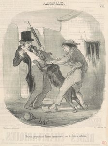 Új gazdi ismerkedés a kutyával... alkotó: Honoré Daumier