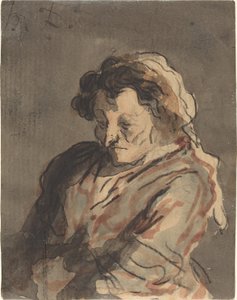 Öregasszony ül alkotó: Honoré Daumier