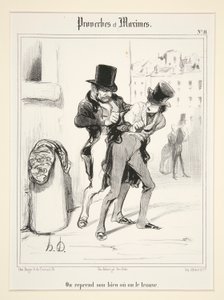 Visszavesszük ingatlanunkat, vagy megtaláljuk, Proverbes et Maximes 11. táblája alkotó: Honoré Daumier
