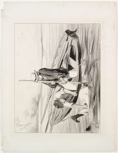 Párizsi hajósok, 14. tábla: Ember a fedélzeten, 1843. alkotó: Honoré Daumier