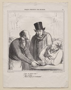 Párizsi vázlatok, 16. tábla: Nem viszel semmit? alkotó: Honoré Daumier