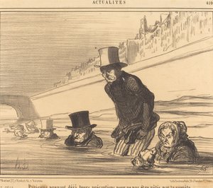 A párizsiak betartják... óvintézkedéseiket... alkotó: Honoré Daumier