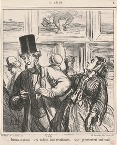 Beszéljünk, Madame... ezek a meztelenségek felháborítóak... alkotó: Honoré Daumier