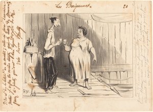 Becsület szó, Frenouillet asszony... alkotó: Honoré Daumier