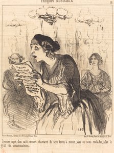 Egy énekes kávézó-koncert első témája... alkotó: Honoré Daumier