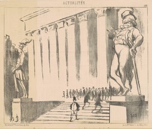 A tőzsdét díszítő alapszabályok projektje alkotó: Honoré Daumier