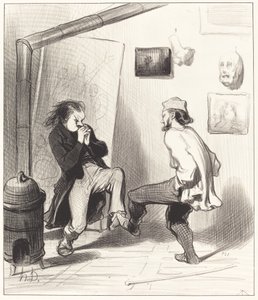 Amikor elégettük az utolsó festőállványát! alkotó: Honoré Daumier