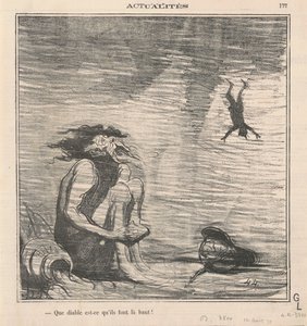 Mi a fenét keresnek ott fent! alkotó: Honoré Daumier