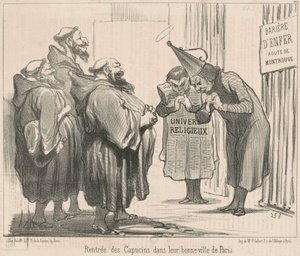 A kapucinusok visszatérése ... Párizsba alkotó: Honoré Daumier