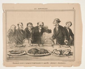 A javaslatot tevő tudósok találkozója alkotó: Honoré Daumier
