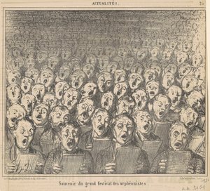 Emléktárgy az orfeonisták nagy fesztiváljáról alkotó: Honoré Daumier