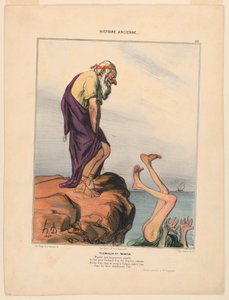 Telemachus és Mentor, 29. lemez az ókori történelemből alkotó: Honoré Daumier