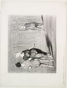 A fürdőzők, 15. tábla: Megint ő, szép divat, Madame Coquardeau! alkotó: Honoré Daumier