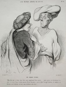 Az élet szép napjai, 30. tábla: Egy indiai szokás, 1844. alkotó: Honoré Daumier