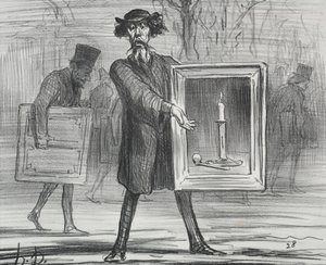 Az 1859-es kiállítás (1. tábla): Megtagadták ezt, tudatlanok! alkotó: Honoré Daumier