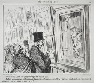 Az 1859-es kiállítás (11. tábla): Gyere ide, barátom, nem tartom szépnek ezt a festményt alkotó: Honoré Daumier