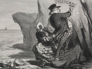 A jó polgár (3. tábla): Meg akarom hagyni ezen a sziklán tett látogatásunk elmúlhatatlan emlékművét... alkotó: Honoré Daumier