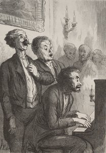 Az énekesek: Az énekesek a szalonban alkotó: Honoré Daumier