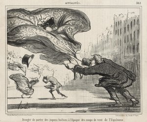 A karikaszoknya viselésének veszélye... alkotó: Honoré Daumier