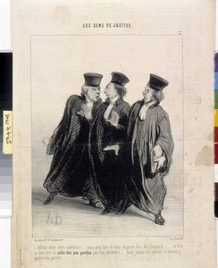 Az igazságszolgáltatás emberei. Honore Daumier (1808-1879) rajzfilmje, 37,5x28. Kivonat a Le”” Charivari” újságból”, Musee des Beaux Arts, Palais Longchamp, Marseille alkotó: Honoré Daumier