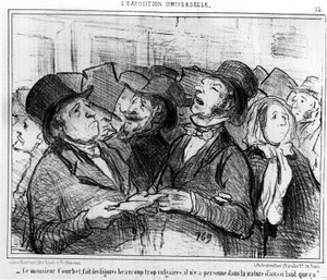 Ez az úriember Courbet túlságosan vulgáris figurákat készít, ilyen csúnya nincs a természetben!... , Honore Daumier (1808-1879) rajzfilmsorozatából. "Macskazene" alkotó: Honoré Daumier