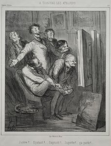 A stúdiókon keresztül, 1862. alkotó: Honoré Daumier