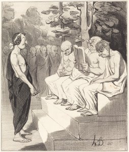 Telemachust kihallgatták a bölcsek alkotó: Honoré Daumier