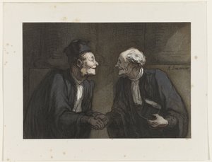 Két ügyvéd kezet fog // Deux avocats: la poignée de main alkotó: Honoré Daumier