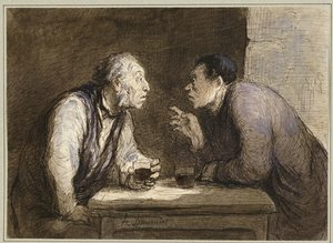 Két ivó, 1857-69 körül alkotó: Honoré Daumier