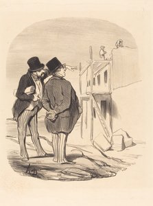 Két férfi romok között alkotó: Honoré Daumier