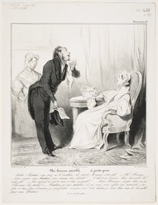 Egy érzékeny ember (Caricaturana 43) alkotó: Honoré Daumier