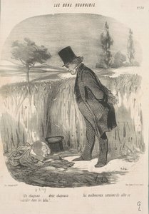 Egy kalap... két kalap... a szerencsétlen... alkotó: Honoré Daumier