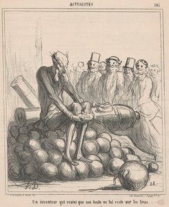 Egy feltaláló, aki attól tart, hogy az alapja megmarad... alkotó: Honoré Daumier