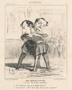 Egy megbékélés, a nagy komédia jelenete... alkotó: Honoré Daumier