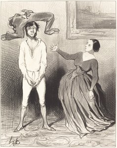 Egy olyan nő, mint én... visszatesz egy gombot?... alkotó: Honoré Daumier