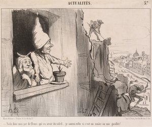 Voilá... a virágcserepemben... napfény lesz... alkotó: Honoré Daumier