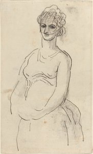 Nő fátyollal alkotó: Honoré Daumier