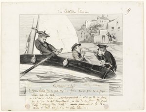 Egy hajó manőver, kilencedik lemez a Les Canotiers Parisiensből alkotó: Honoré Victorin Daumier