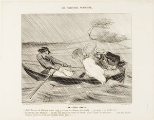 A Light Squall (Un leger grain), plate 8 from The Parisian Boaters (Les canotiers Parisiens) alkotó: Honoré Victorin Daumier