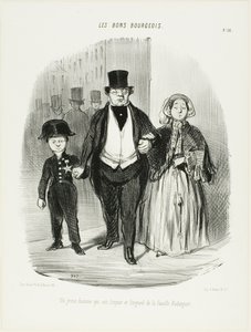 Egy fiatalember, aki a Badinguet család büszkesége és reménysége, 16. tábla a Les Bons Bourgeois-ból alkotó: Honoré Victorin Daumier