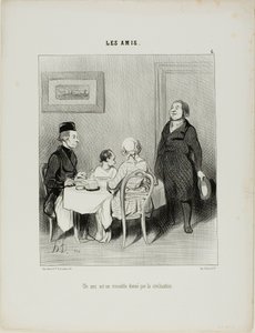 A barát a civilizáció által termelt krokodil, 6. lemez a Les Amis-ból alkotó: Honoré Victorin Daumier
