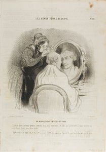 Túlzott megfiatalodás. "Csak két-három kezelés velem, Monsieur, és aki még mindig azt állítja, hogy egy ősz hajszálat is talál magán, az rosszindulatú ember." Ami azt illeti, a második kezelés vége óta Monsieur feje olyan fényes, mint a alkotó: Honoré Victorin Daumier