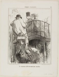 Az új típusú omnibuszok kellemetlen aspektusa, 13. tábla a Croquis Parisiens-ból alkotó: Honoré Victorin Daumier