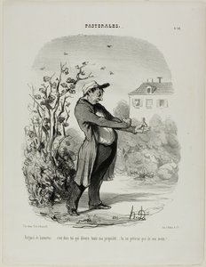 "Brigant majom-bogár... te vagy az, aki felfalja minden vagyonom. Elpusztulsz a kezem által!" 32. lemez a Pastoralesből. alkotó: Honoré Victorin Daumier