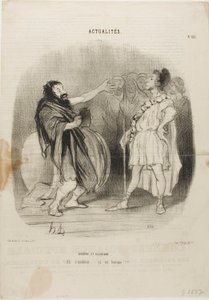 Diogenész és Alkibiadész az Odeonban. "- Ah... ez modern....micsoda ember!", 121-es tábla az Actualitésből. alkotó: Honoré Victorin Daumier