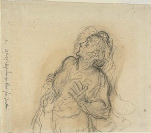 Rémült nő alkotó: Honoré Victorin Daumier