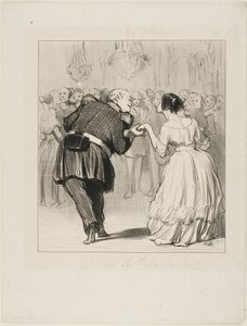 A labdában gyönyörködik, 10. tányér a Les Banqueteursből alkotó: Honoré Victorin Daumier