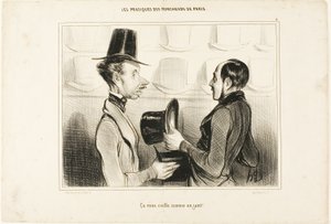 "Úgy illik rád, mint egy kesztyű!", 34-es tányér a Types Parisiens-től. alkotó: Honoré Victorin Daumier