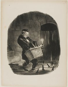 Kényelmetlen a folyóhoz közeli lakást bérelni, 13-as tányér a Locataires et Propriétaires-tól alkotó: Honoré Victorin Daumier