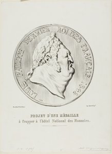 Lajos Fülöp, az utolsó francia király 1848. A Nemzeti Pénzverde által gyártandó érem terve. alkotó: Honoré Victorin Daumier